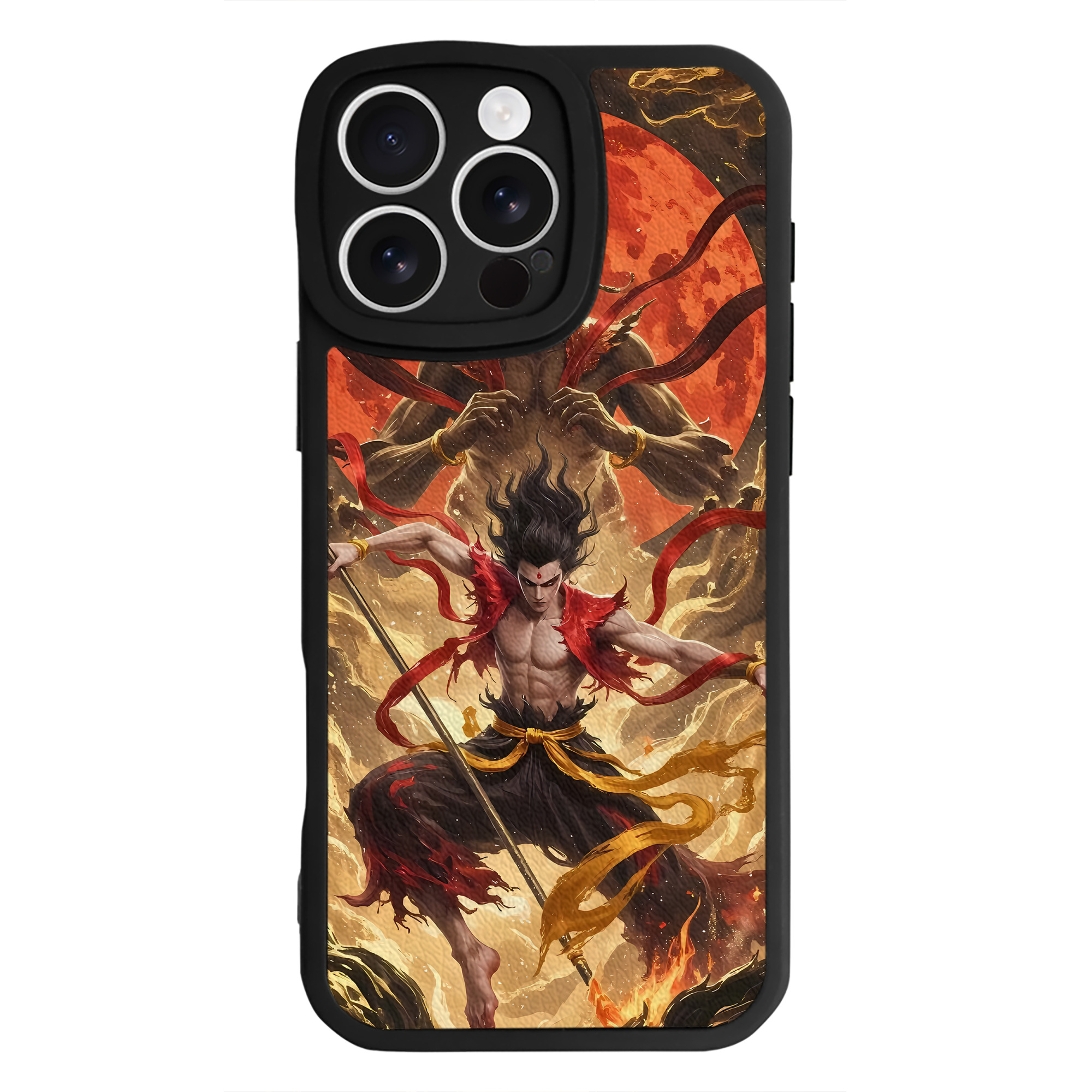 （画像用） Ne Zha 2 ナタ 魔童の大暴れ 【iPhone 16シリーズ対応】シリコンスマホケース（レザー調） 材質：シリコン